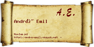 André Emil névjegykártya